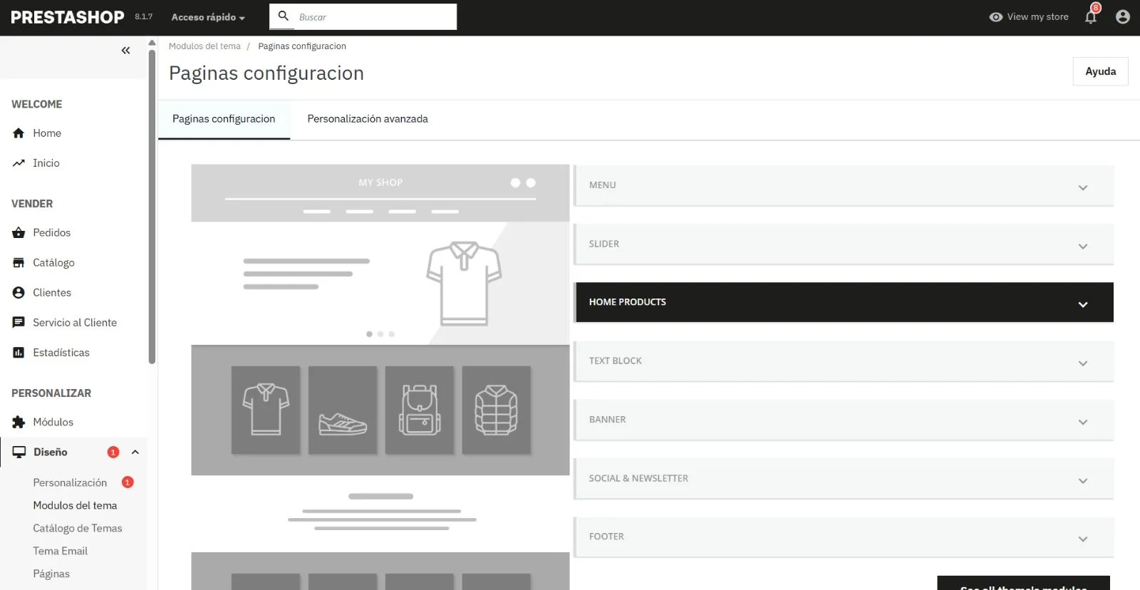 Pantallazo administrador PrestaShop 3