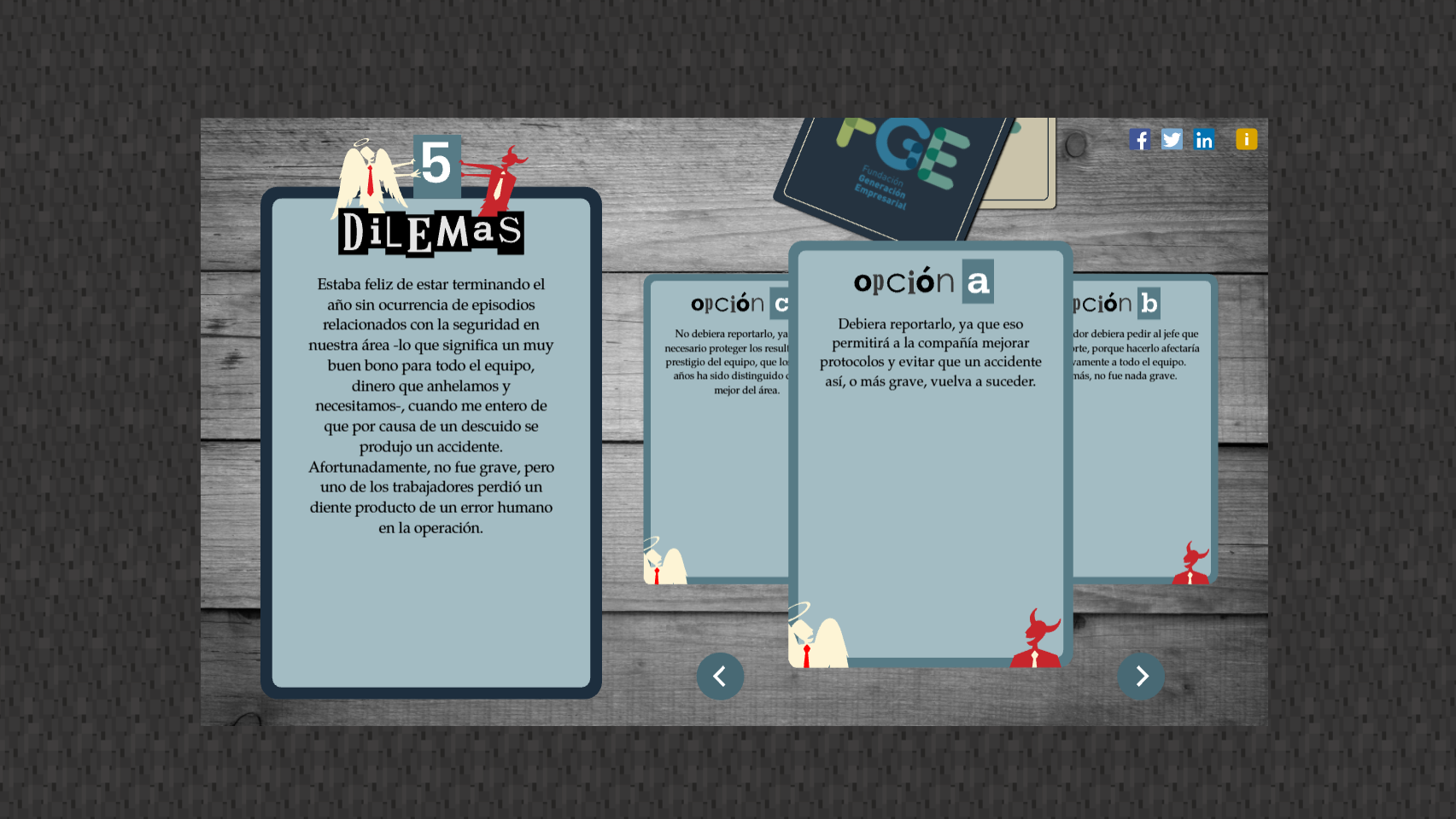 Interfaz de resolución de dilemas